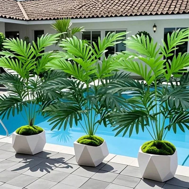 Palma Artificiale Grande 70-120cm con Foglie Verdi Tropicali, Pianta Finta in Plastica, Ramo di Monstera Artificiale per Casa BHL287-CAI