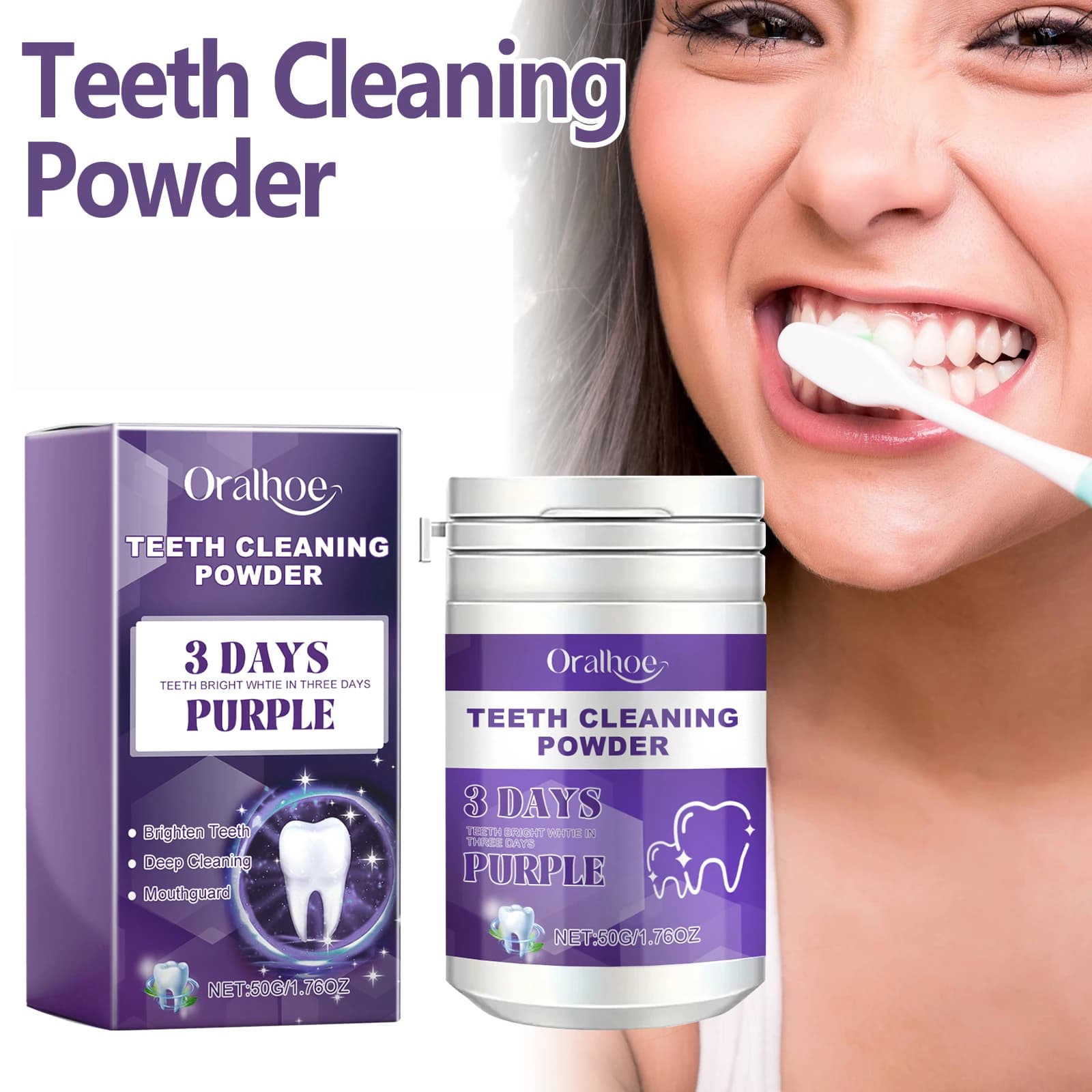 Teeth whitening powder Dental plaque Satin Removal Teeth whitening Protect rubber Improves alitosis Product for oral hygiene