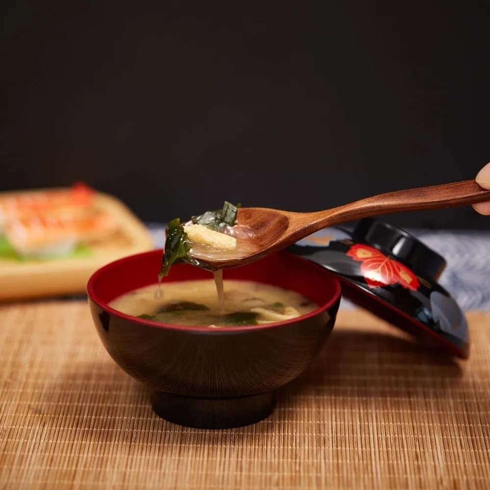 New With Lid Miso Soup Bowl Double Color Soup Container Japanese Rice Bowl Maple Leaf Japanese Flower Bowl Dining Accessories