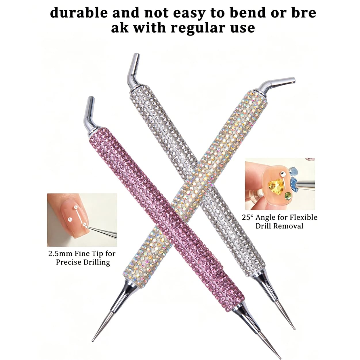 1pcs Dual-ended Rhinestone Picker Pen Nail Art Dotting Tool 2-in-1 Dotting Pen For Nail Charms Gems DIY Manicure Decoration Tool