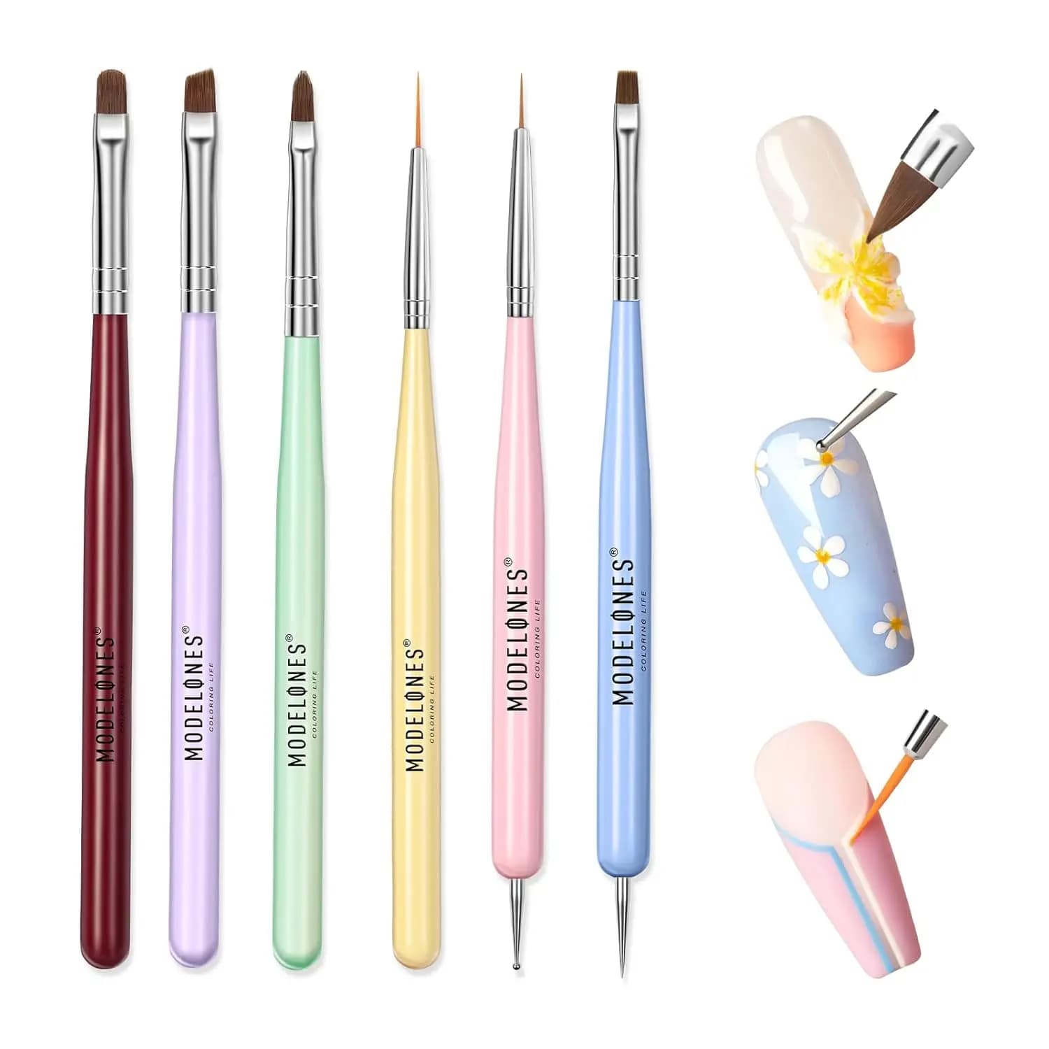 Nail Art Modelones Brush Set, Extension Gel, Liner, Cleaning Brushes, Cutlery Tools, Apex Building Brushes, Dotting Pens, Professional Drawing Tools