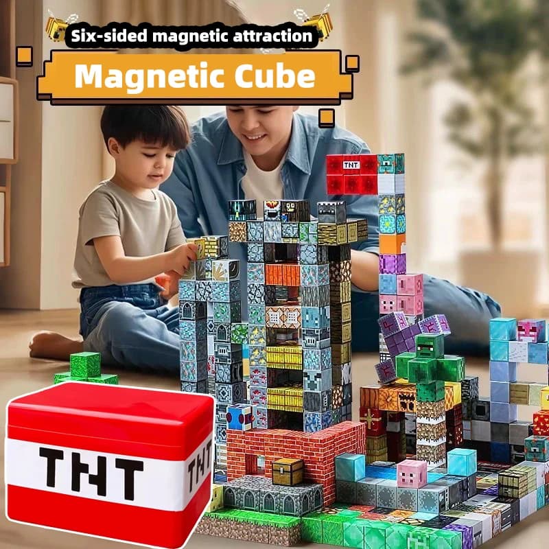 TNT Building Block Bearing Box, Magnetic Block Toy, Construction Block Set, DIY Assembly Toy Building Blocks for Kids,