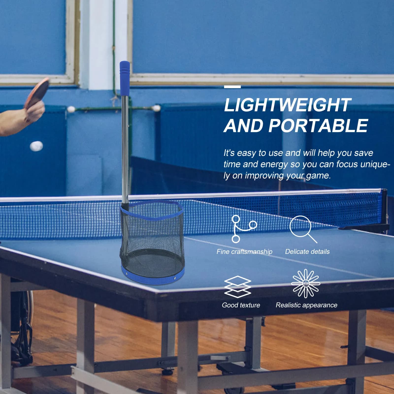 Efficient Pingpong Ball Retriever Picks Up 120 Balls Quickly Lightweight Table Tennis Ball Picker Portable Practice Tool