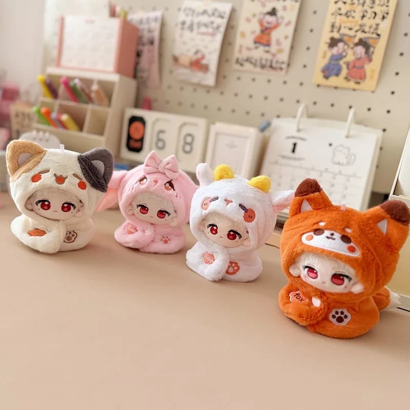 Costume da neonato a forma di stella marina con copricapo e mantello, 10 cm, vestito per bambino, costume in cotone per bambola, cambio per volpe, gatto, sostituzione per giocatori e collezionisti