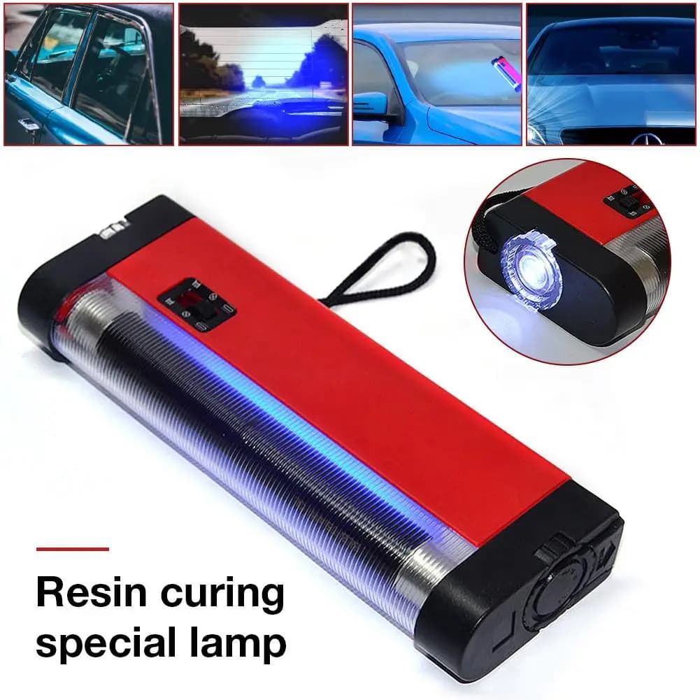 Lampada UV per Vetri Auto, Luce Polimerizzante per Resina, Strumento di Riparazione Vetri Auto, Illuminazione per Parabrezza, Rilevatore Ultravioletti