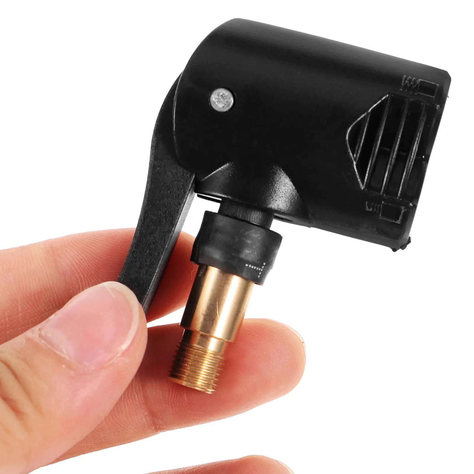 Adattatore per valvola gonfiagomme da 2 pezzi, ugello filettato in ottone resistente per pompa ad aria, per auto, bici, moto, con tubo da 16 cm a sgancio rapido