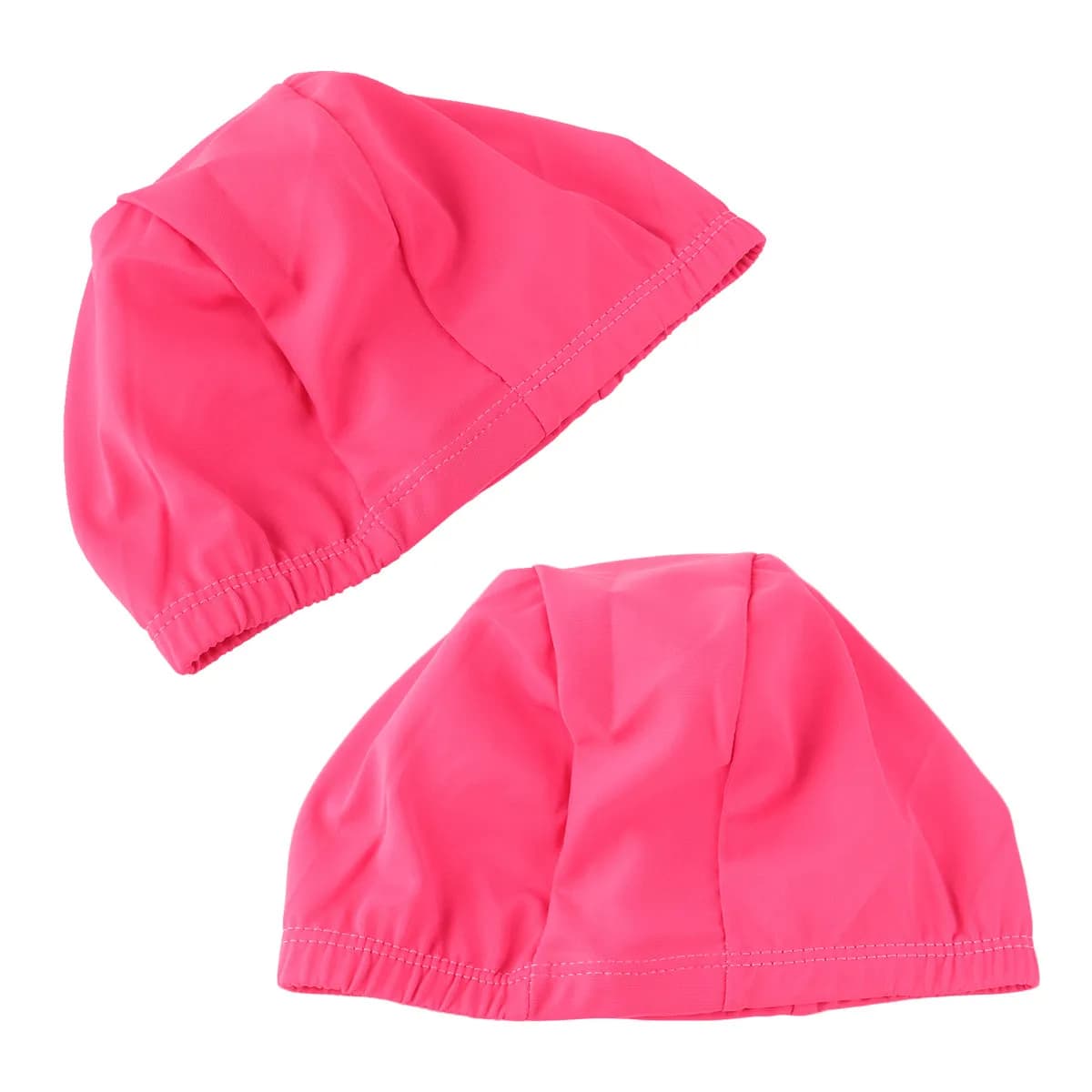 Cuffia da Nuoto Monocolore Rosa per Adulti in Tessuto Poliestere Elastico Comoda Protezione UV per Capelli e Orecchie