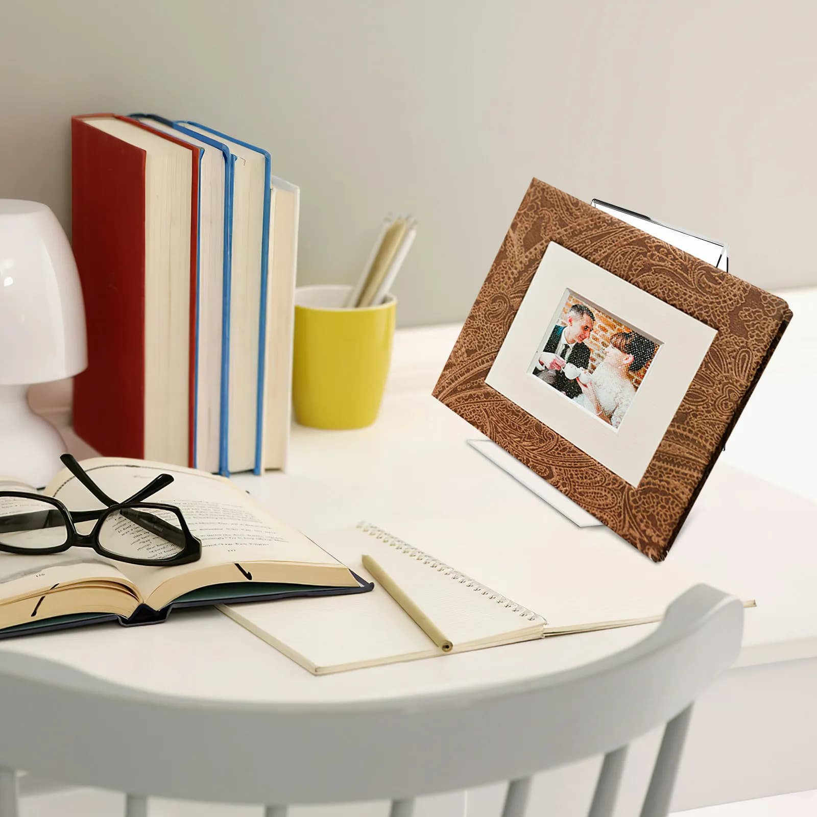 Set di 8 Supporti Trasparenti per Esposizione, Porta Libri in Acrilico Trasparente, Organizzatore per Documenti da Ufficio, Porta Riviste e Brochure, Organizzatore da Scrivania