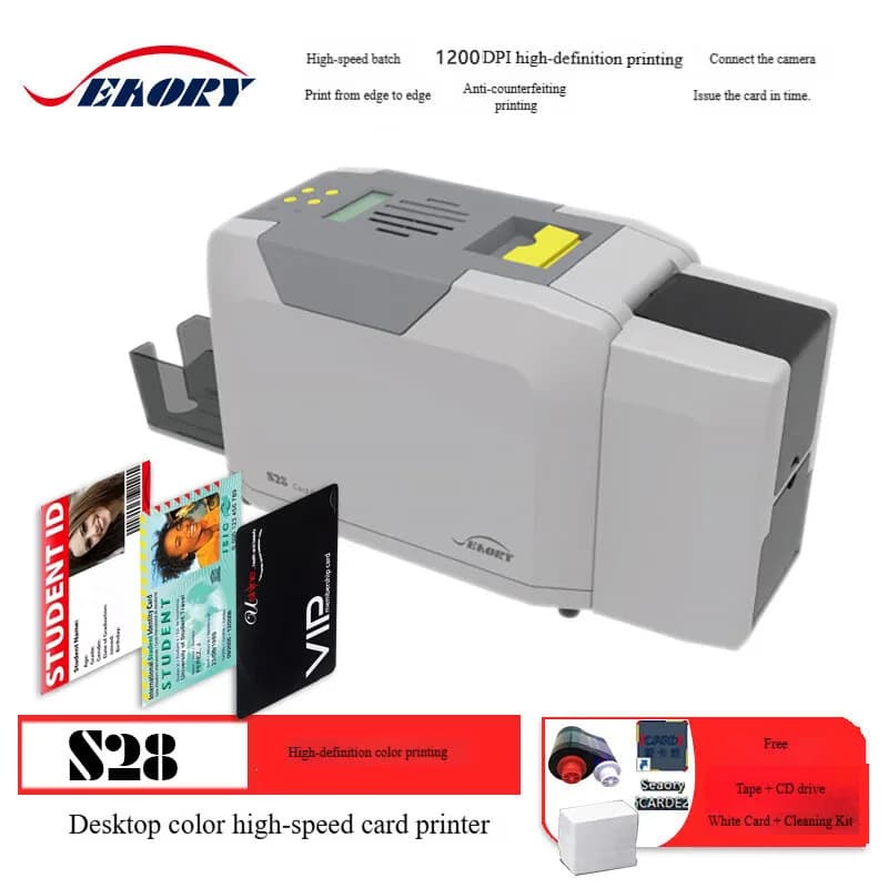 Seaory S20/26/28 Stampante per carte in PVC bifacciale ID in plastica Smart NFC RFID Stampante per carte con chip magnetico per dipendenti aziendali in ufficio