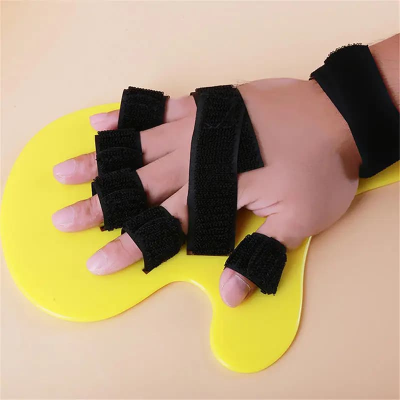 Correttore per Dita Giallo, Ortesi per Mano e Polso, Tala per Dita, Terapia per Mani ​ Tutore di Supporto per Ictus con Allenamento Prolungato