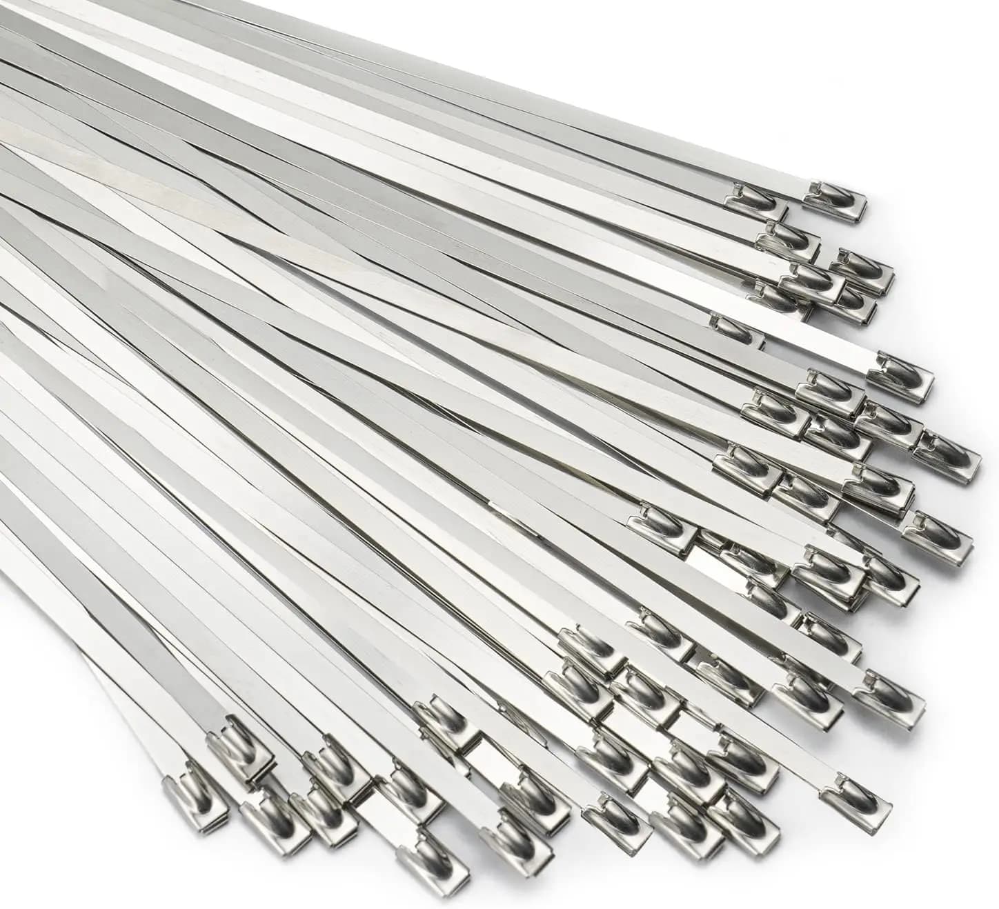 Fascette stringicavo in acciaio inossidabile 304 da 30 cm, 100 pezzi, resistenti, autobloccanti, per avvolgimento scarico, macchinari, veicoli, aziende agricole