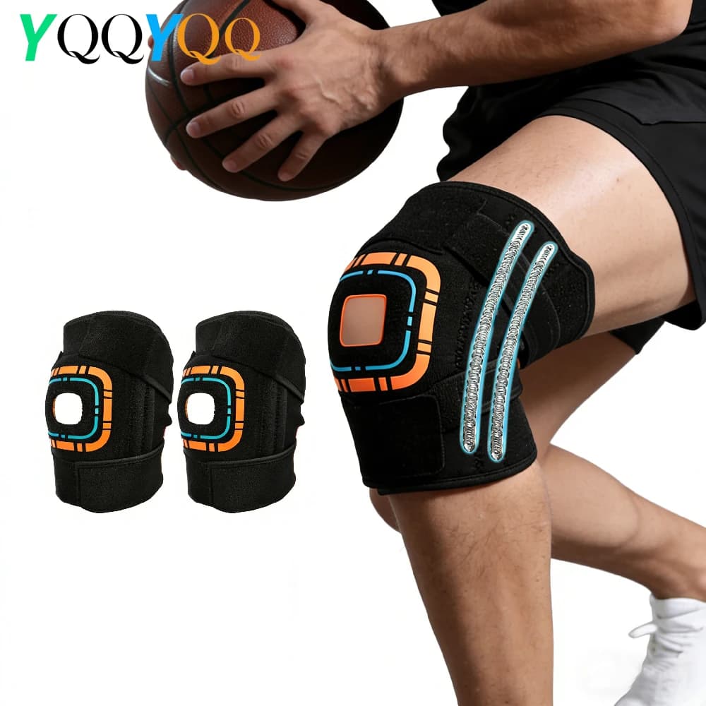 Supporto per ginocchio regolabile da 1/2 pezzo con stabilizzatori laterali, ginocchiera antiscivolo per sport all'aria aperta, allenamento in palestra, corsa, sollievo dal dolore al ginocchio