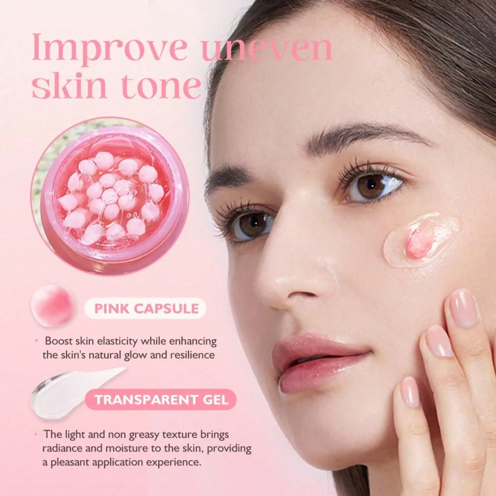 Capsule Cream With Salmon DNA PDRN Pink Collagen – Lightweight Moisturizing Cream, PDRN + Niacinamide For Uneven Tone & Texture, Hydration, Glow–Great Gift For Women
