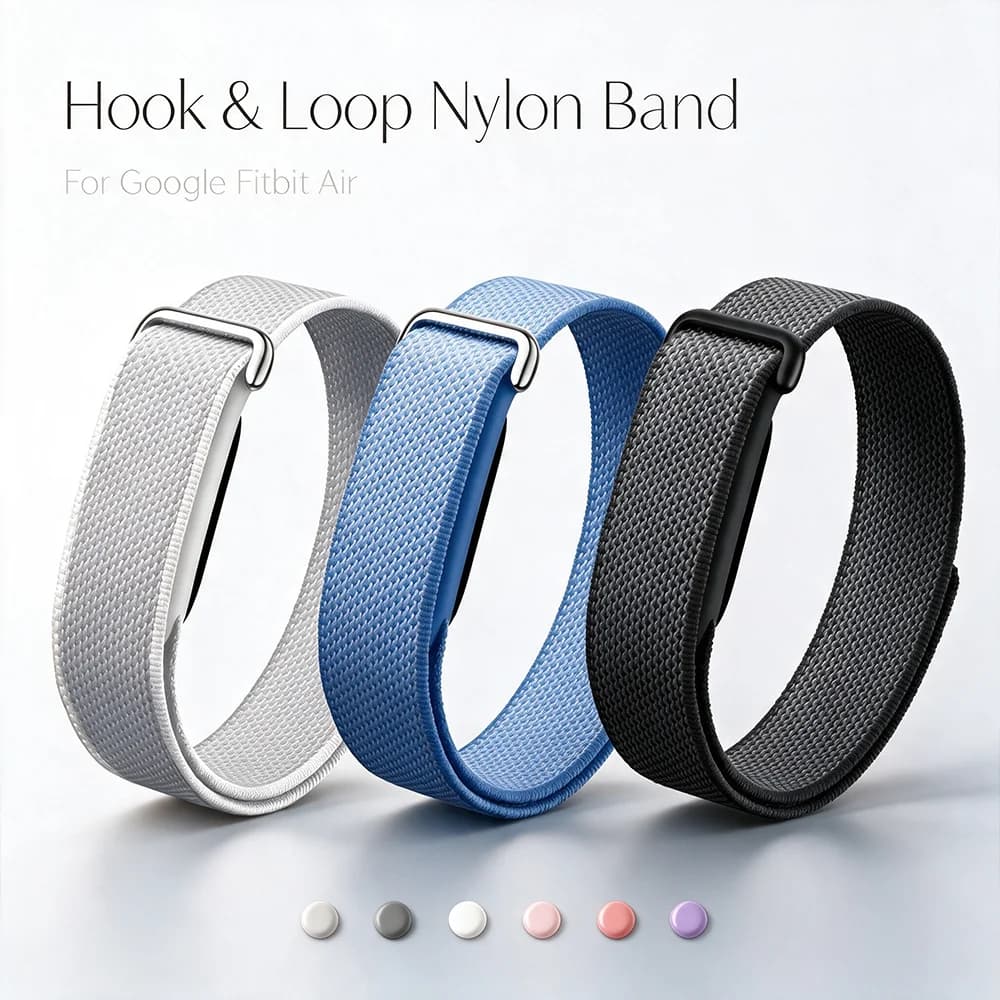 Nylon Loop Watch Strap Replacement Velcro Bracelet for Google Fitbit Air - Breathable Quick-Dry Band Accessories for Wristband