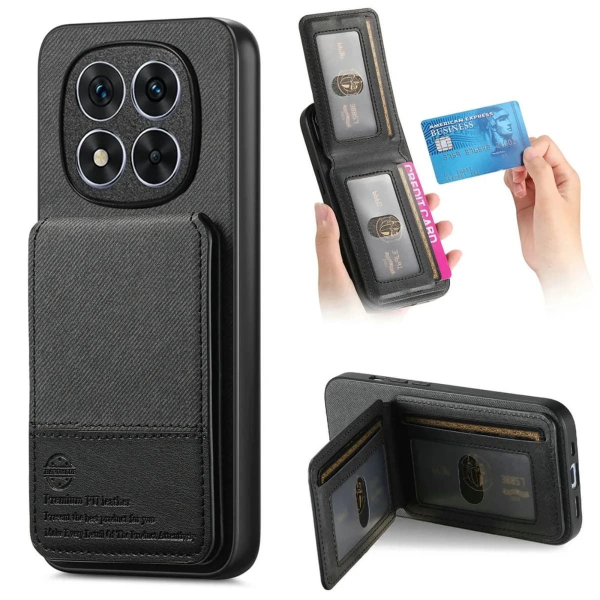 Custodia per telefono per Xiaomi Redmi Note 14 15 Pro Plus RFID Carta in pelle Cover posteriore Mi Phone Redmi 15c 14c Nota 15 14 Pro + Custodia a portafoglio