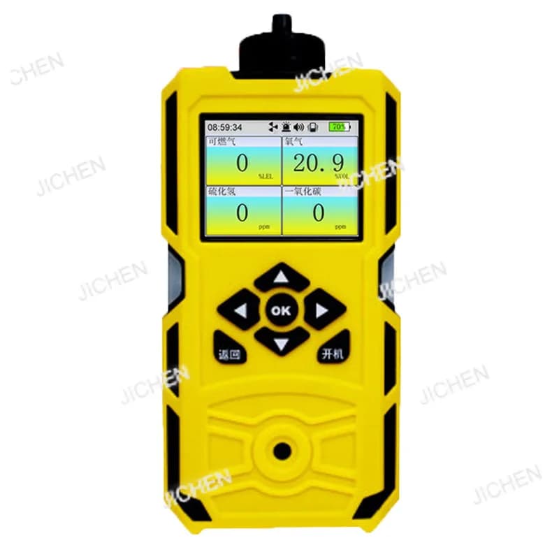JC Rilevatore di gas portatile 4 in 1 Idrogeno Solfuro Ossigeno Monossido di carbonio Pompa combustibile Aspirazione 4 in 1