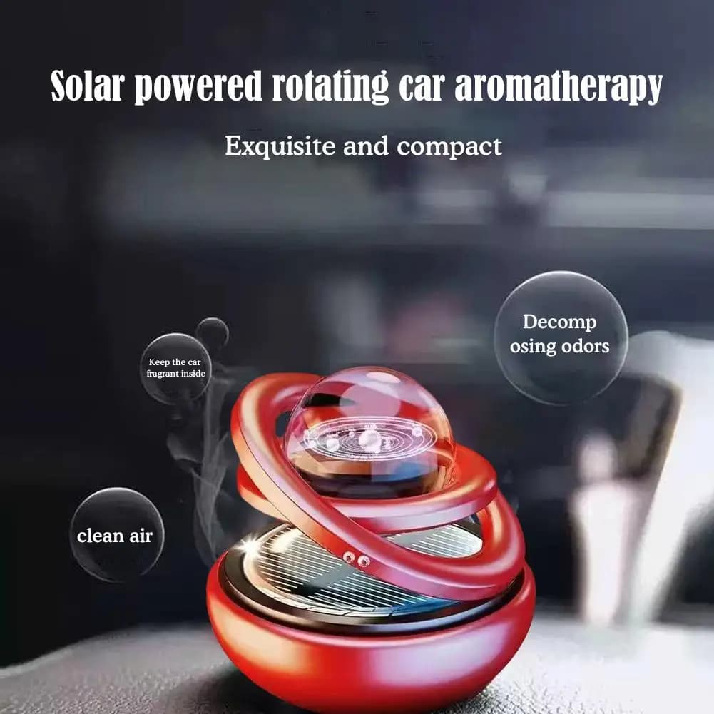 Solar Energy Rotation Solar Aromatherapy Deodorant for Car Suspended Planet Fragrance Diffuser Auto Flavor Ornaments for Car