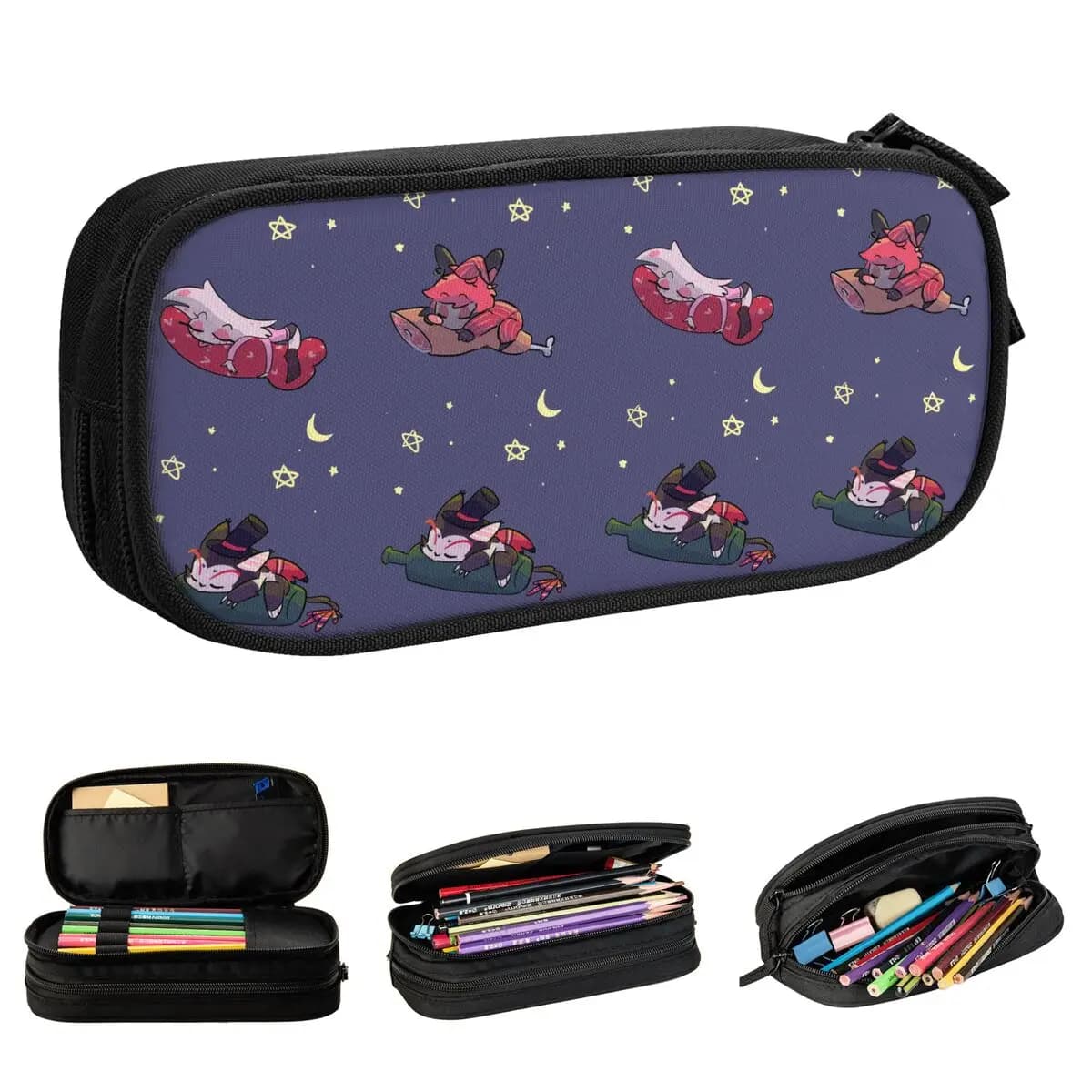Classic Hazbins Hotel Astuccio per matite anime Astuccio per matite Penna per studenti Grandi borse portaoggetti Materiale scolastico Regali di cancelleria