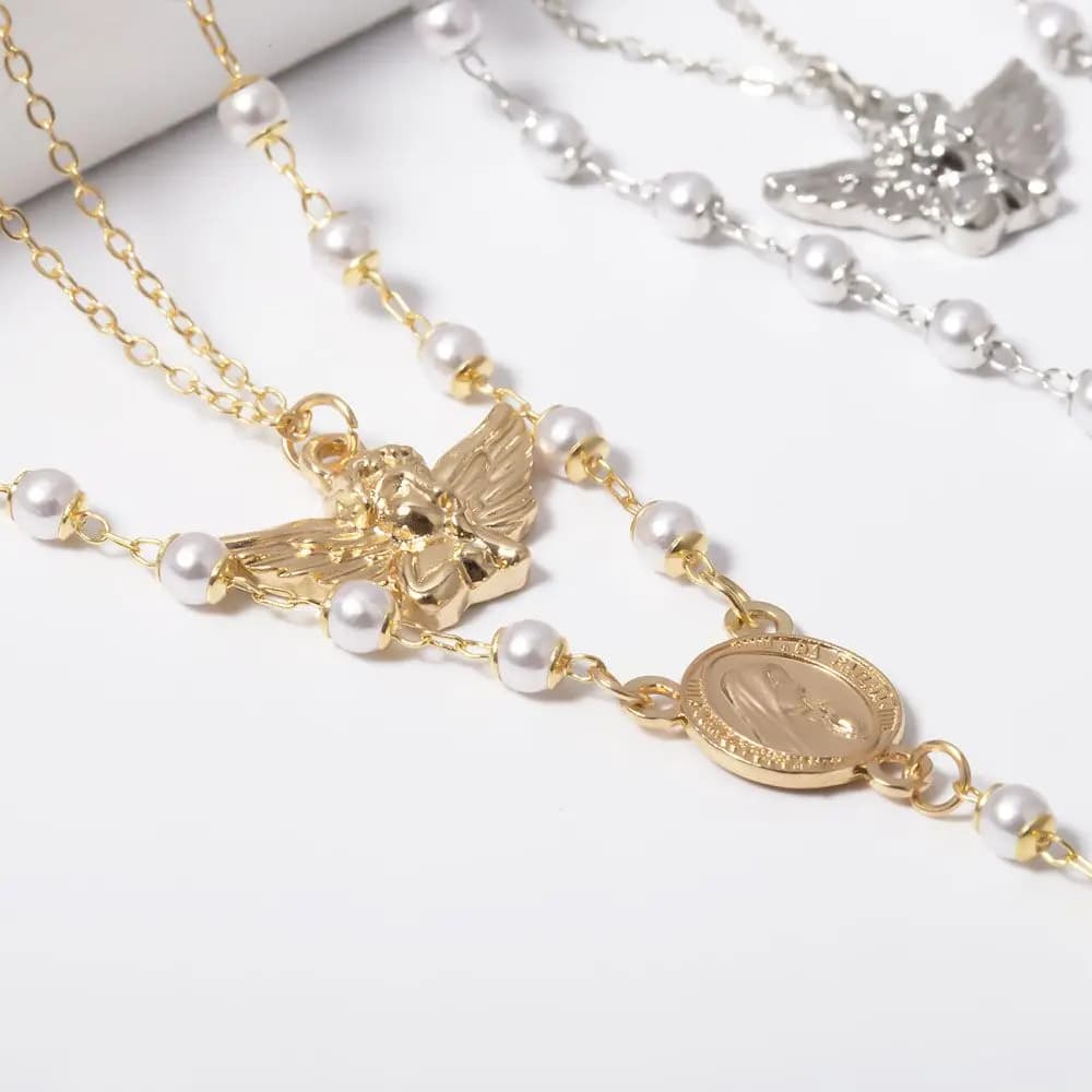 Collane con Croce e Ciondolo Lungo a Nappa, Gioielli Religiosi Cristiani, Accessori Moda