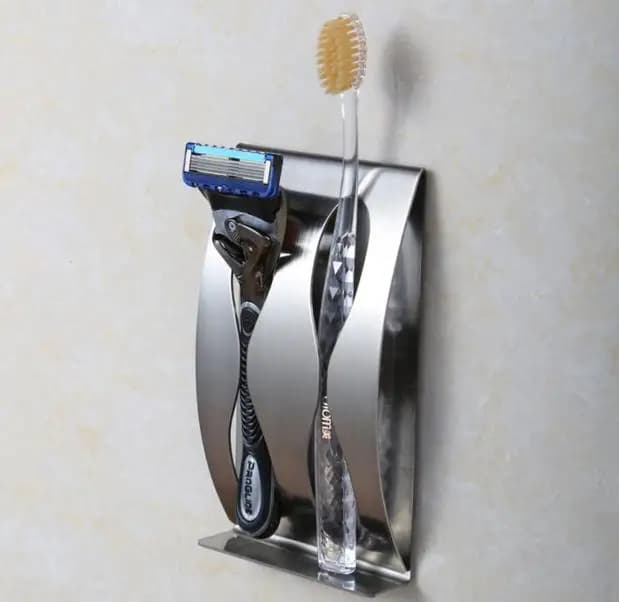 Parete in acciaio inossidabile Porta spazzolino di vendita caldo supporto per spazzolino da denti scatola organizer accessori decorativi per il bagno senza ventosa