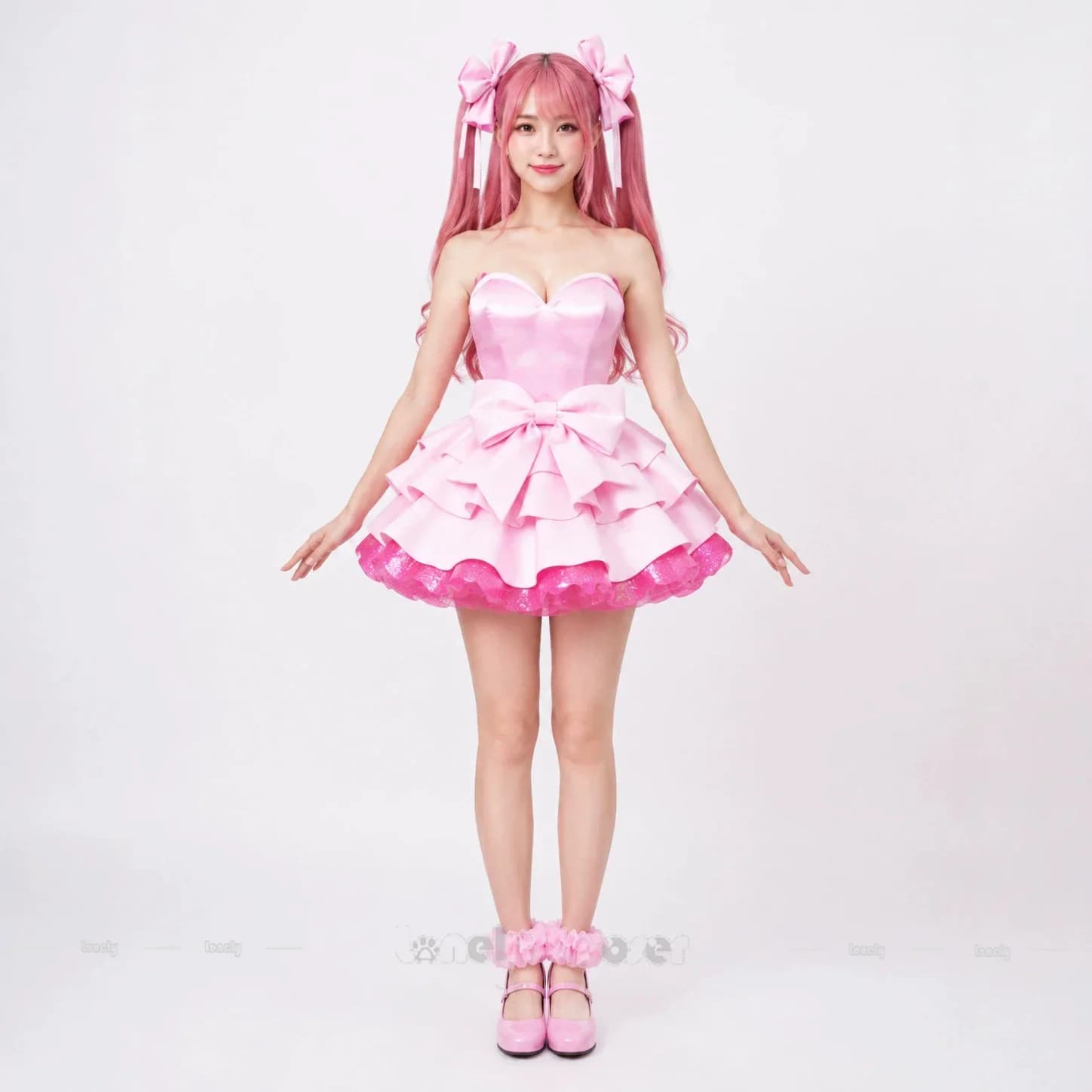 ALIEN STAGE Mizi Zombie Stage Cosplay Costume | Full Set Pink Dress with Headwear for Halloween Carnival 2026