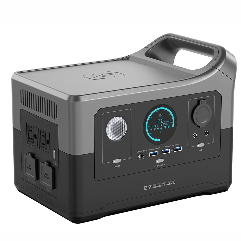 Stazione elettrica ad alta efficienza da 700 W Lifepo4 12 V/24 V Lfp Batteria al litio MPPT Fornitura esterna portatile per avviamento di emergenza per auto