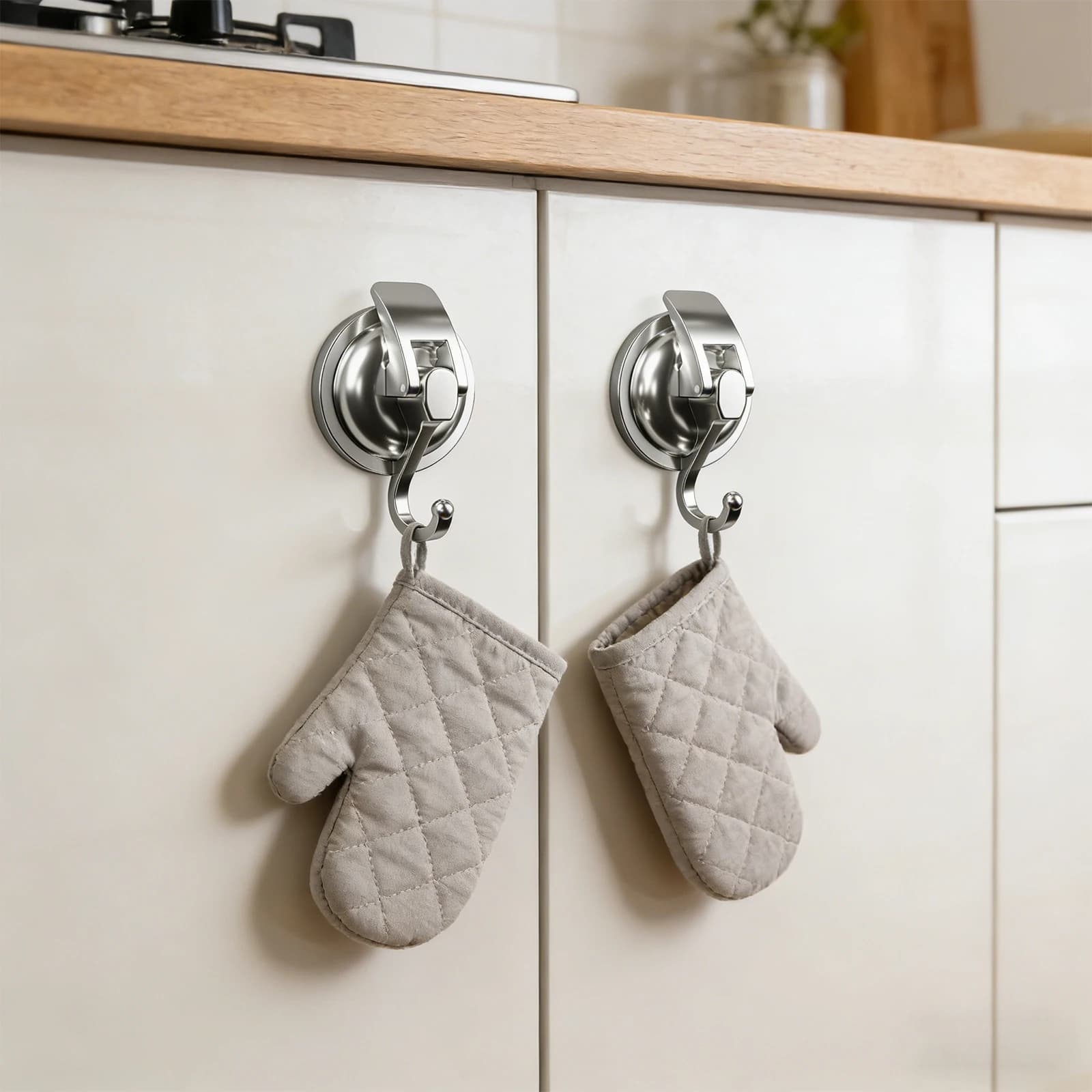 Vacuum Suction Cup Hooks, 2-Piece Heavy-Duty Suction Cup Hooks, 2-Pack Vacuum Suction Cup Hooks，Super Suction for Kitchen and Bathroom