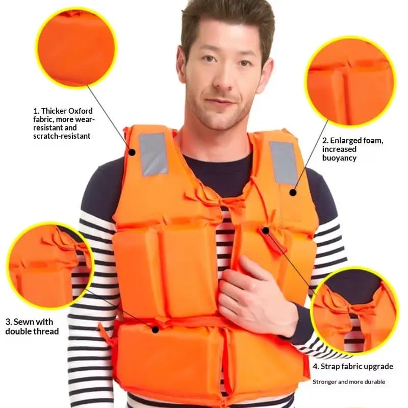 Giubbotto di Salvataggio per Adulti, Facile da Indossare/Indossare, con Cerniera e Tasche, Essenziale per Nautica, Alluvioni o Tempeste
