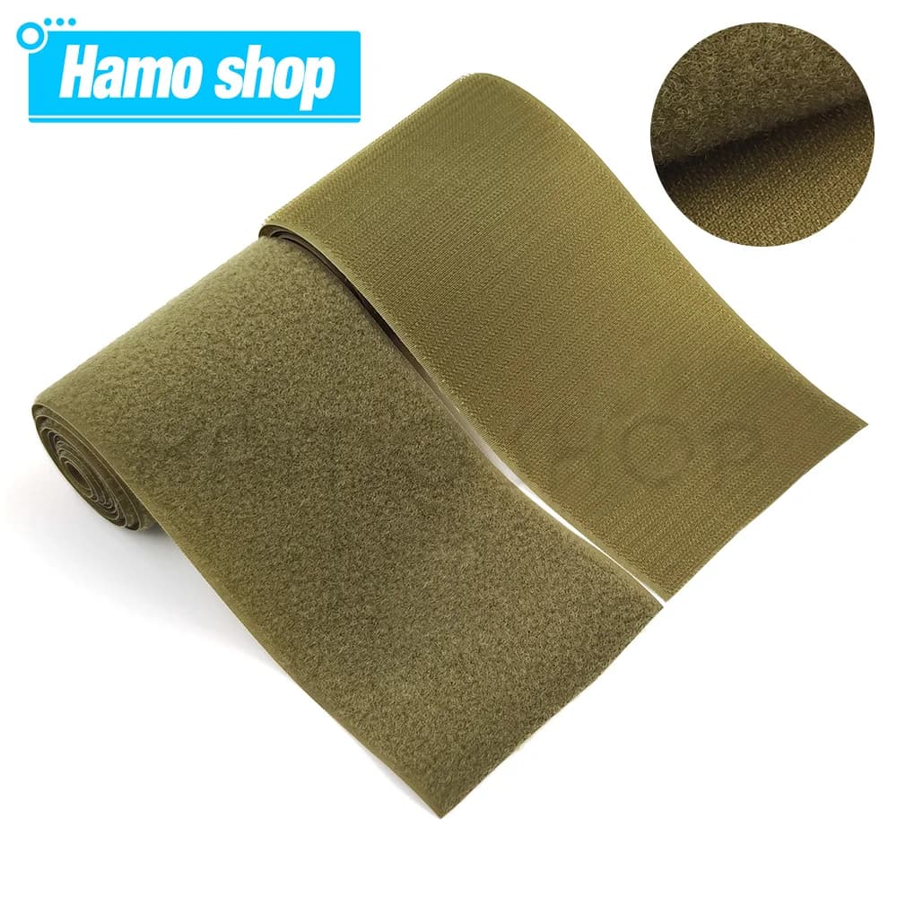 Nastro in velcro da 10 cm di larghezza, senza adesivo, per cucire, striscia magica adesiva per abbigliamento, colore oliva