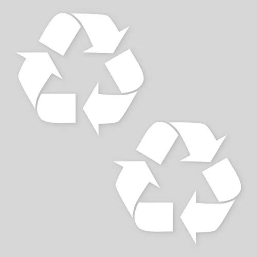 2 Pack Recycle Sticker for Trash Can to Organize Garbage contaers, Recycle Bin Decal Plotter Cut Vinyl Recycle Symbol,es