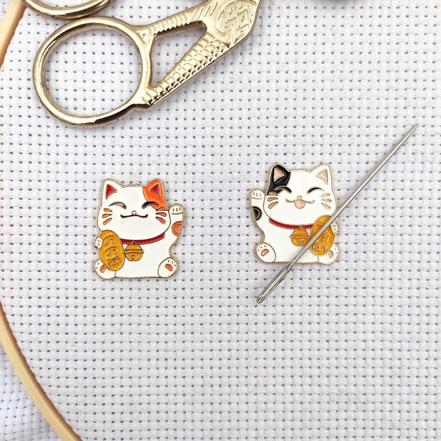 Fortune Cats Ago magnetico Minders per set punto croce Magnete per cucire Ago Keeper Finder Accessori per ricamo Ago Nanny
