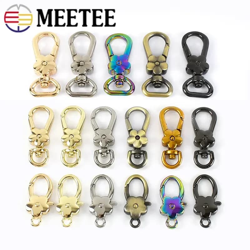 2/4/10 pezzi girevole in metallo chiusura a moschettone borsa cinghia fibbie collare per cani tessitura ganci borsa catena accessori fai da te