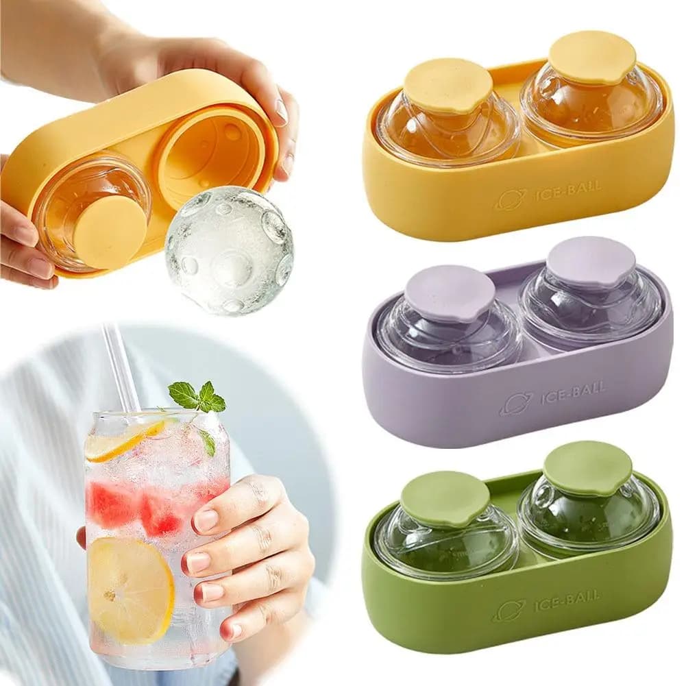 Set di Stampi in Silicone per Grandi Sfere di Ghiaccio con Coperchi, Produttori di Cubetti di Ghiaccio Sferici per Whisky, Cocktail e Bourbon