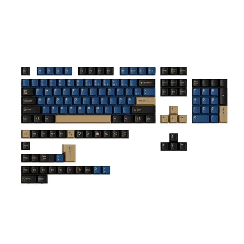 ABSL-Keycaps Pbt Cherry Profile Blue Samurai Big Set Copritasti per tastiere meccaniche TEDESCHI