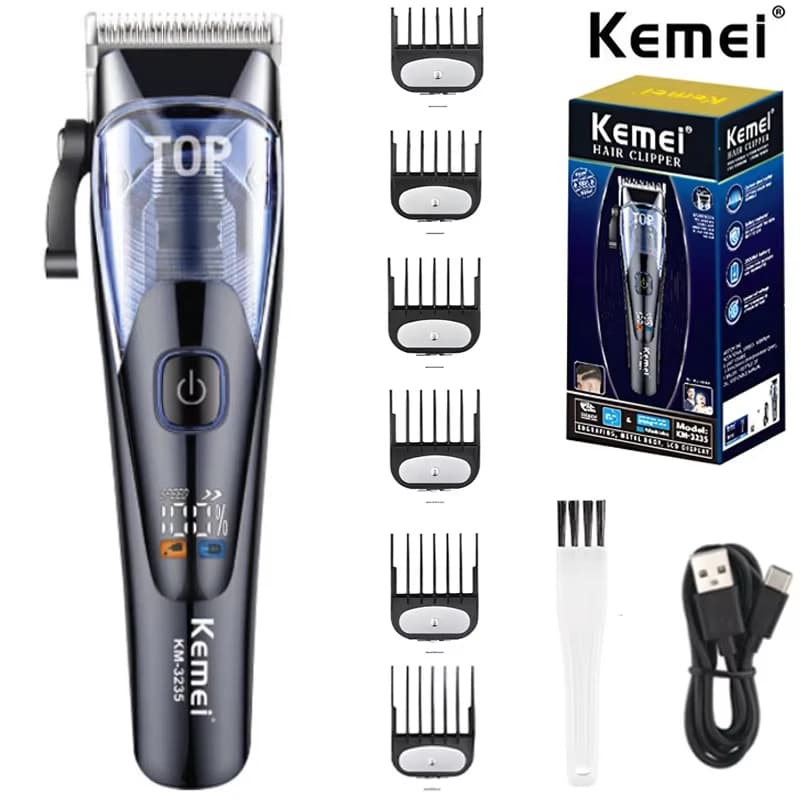 Kemei Professional Electric Haircuts Adjustable LED Haircuts Intelligent Electric Haircut for Men KM-3235