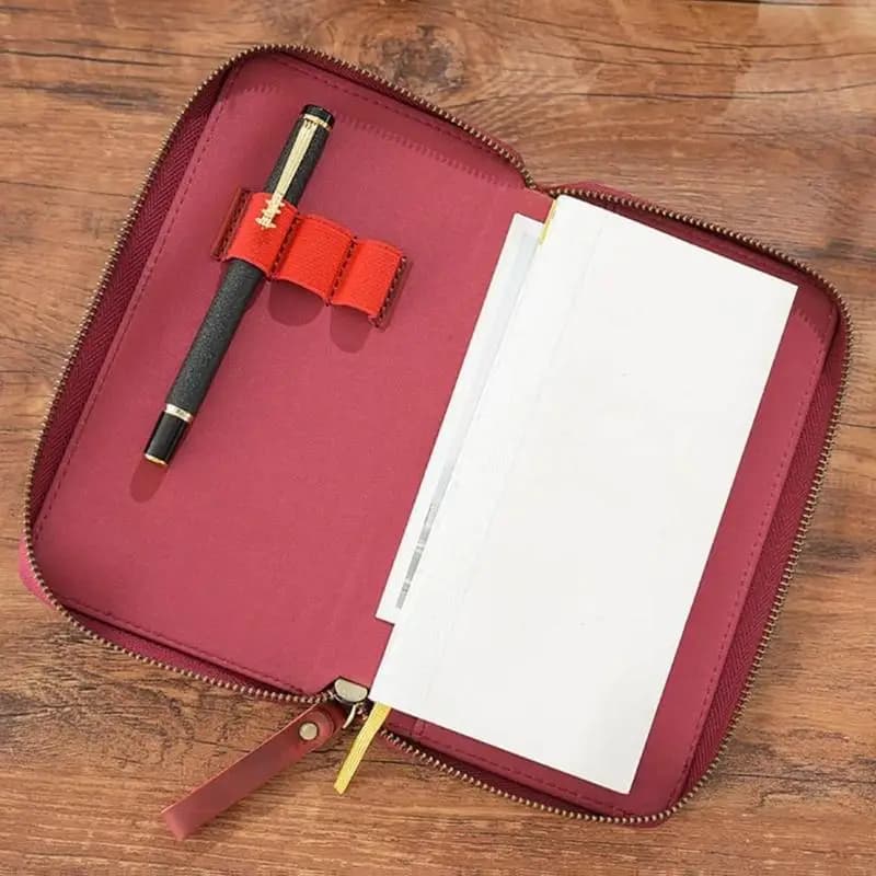 Handmade Journal Cover Leather Cover with Elastic Pen Slot for 7.28x3.54In Field Notebook Pocket Notepads Small Journal F19E
