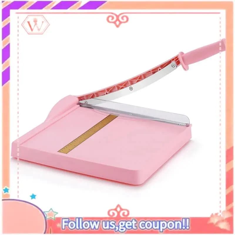 AT84 Taglierina per carta, taglierina per carta con protezione, taglierina per lunghezza di taglio da 12 pollici per cartoline, cartone, vinile (rosa)