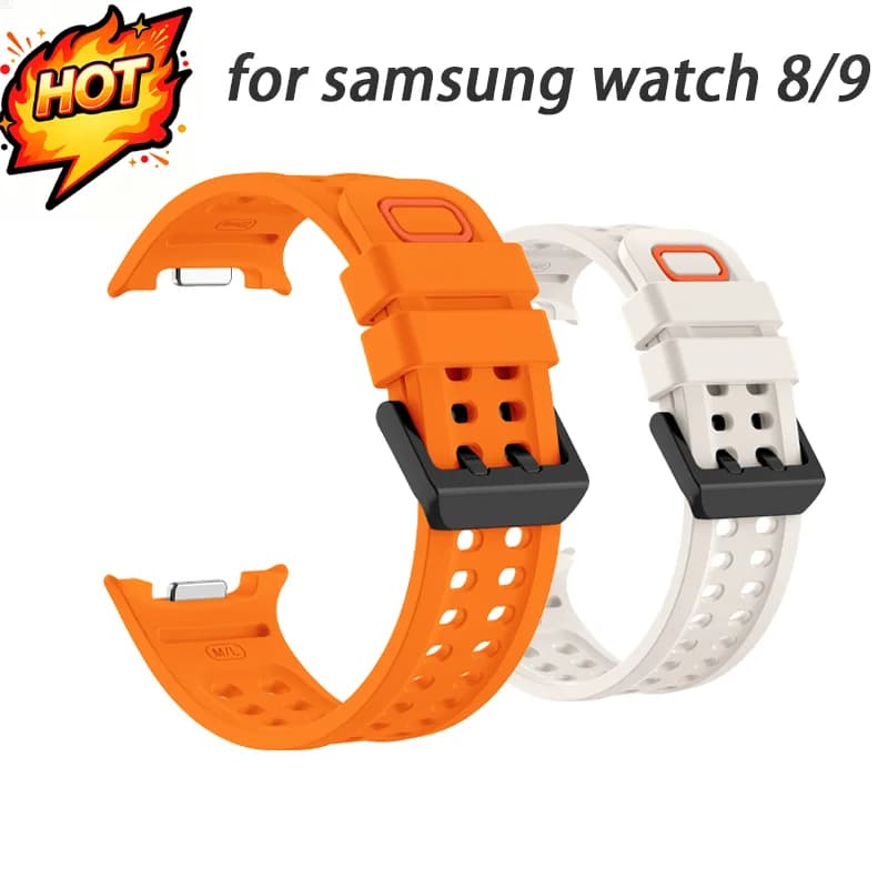 Official Silicone Strap for Samsung Galaxy Watch 9 44mm 40mm Smartwatch Replacement Watchbands For Galaxy Watch 8 Classic