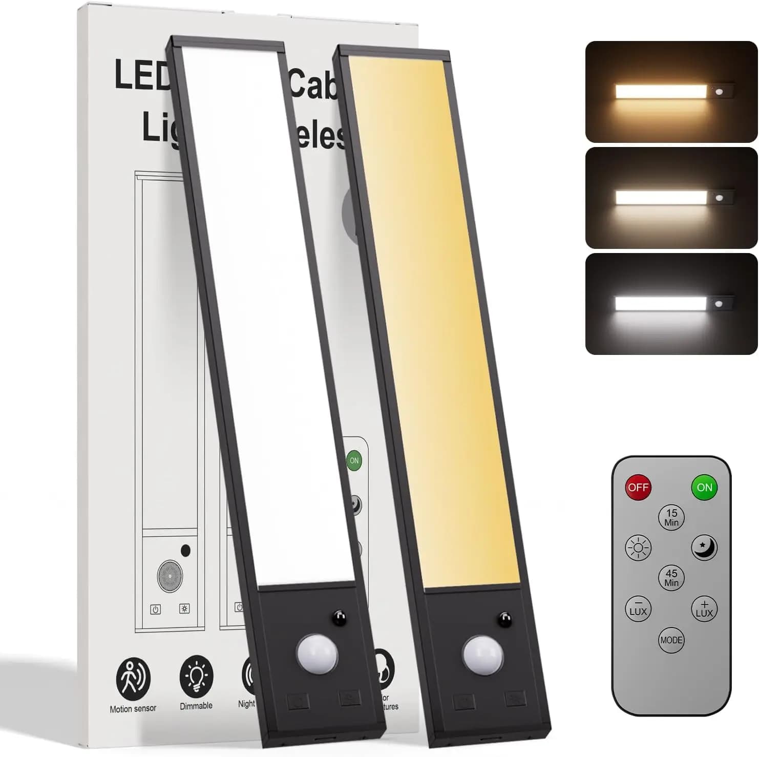 20/30CM LED Cabinet Light USB-C Magnetic Rechargeable Motion Sensor Night Lights for Kitchen Wardrobe Cabinet Lighting