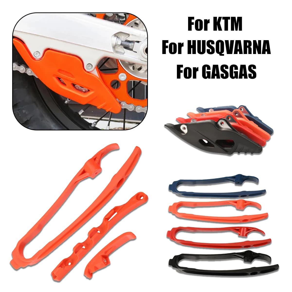 Protezione Catena Moto, Guida Catena, Pattino Catena, Protezione Forcellone per KTM SX SXF XC XCF XCW XCFW XWF EXC EXCF, per HUSQVARNA