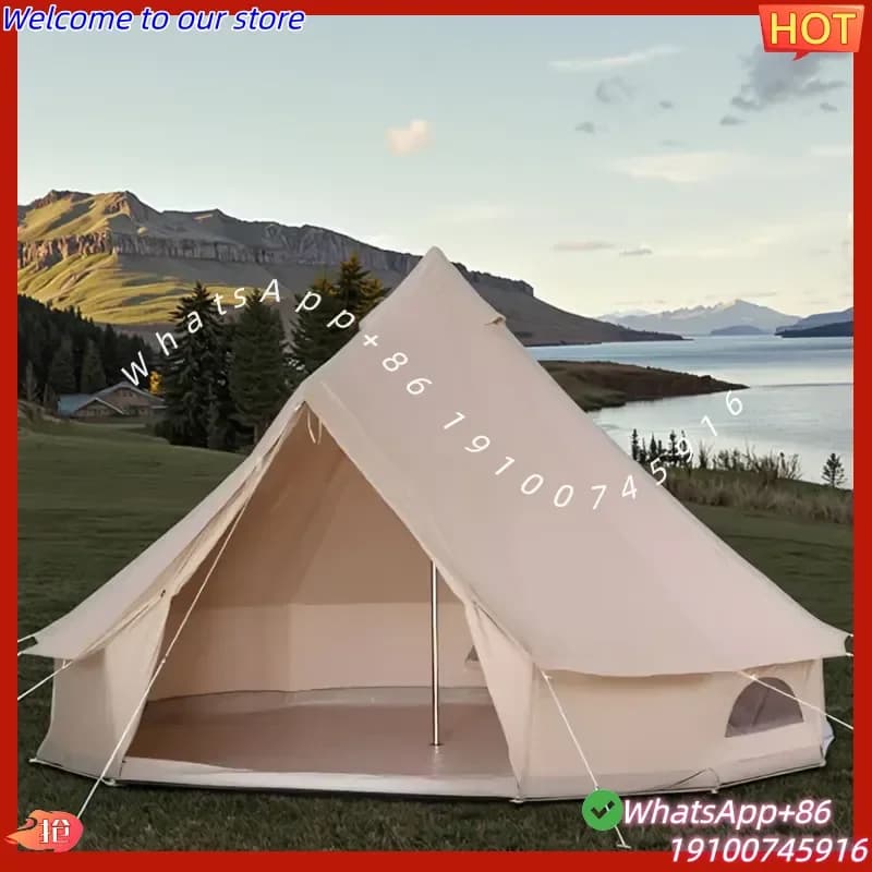 2026 Large /4M/5M/6M Yurt Glamping Tent 4 Season 5-Person Oxford for Outdoor Camping Waterproof Family Bell Tent