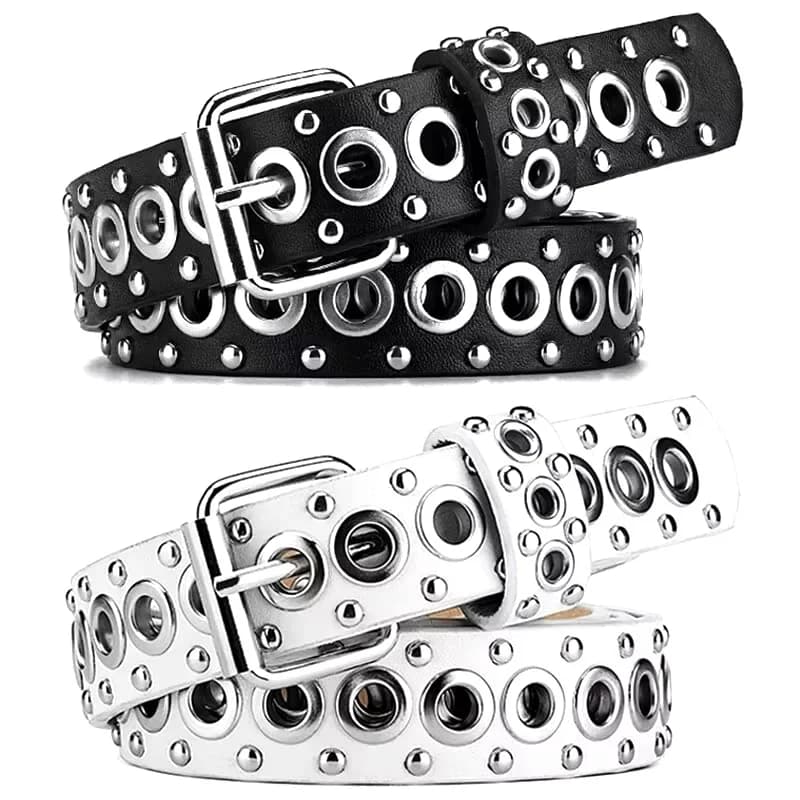 Women's Belt Fashionable Rivet Thin Belt Personalized Needle Buckle Belt Street Trend Punk HipHop Style Y2K Belt With Jeans Belt