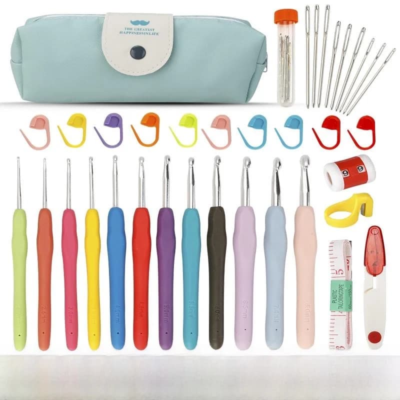 Beginner's Crochet Tool Set for Baby Shoes Dolls And Hats Yarn Needles Fabric Crafts DIY Home Sewing Tools Kit