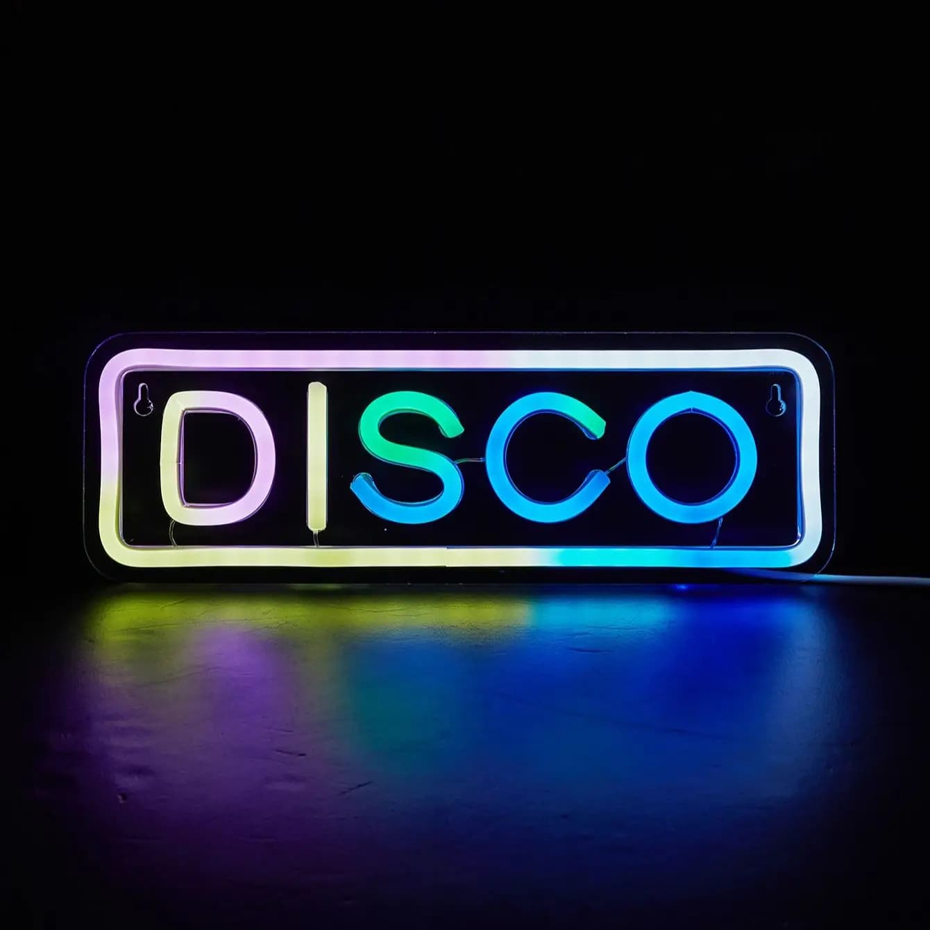 Chi-buy LED Neon Colorato DISCO con Controllo Dimmer, Insegna Luminosa a LED Alimentata tramite USB, Luce Notturna Adatta per Camera da Letto, Matrimoni, Regalo