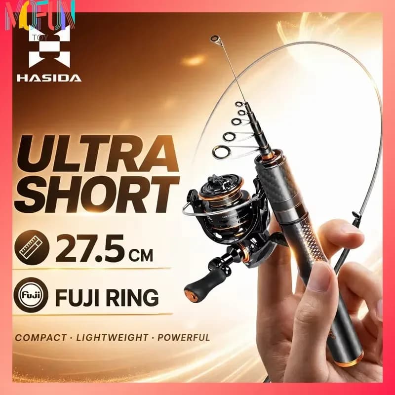HASIDA Butterfly Telescopic Lure Rod Tip Portable Ultra Light Outdoor Stream Fishing Ul Power Titanium Alloy Guide Ring Rod