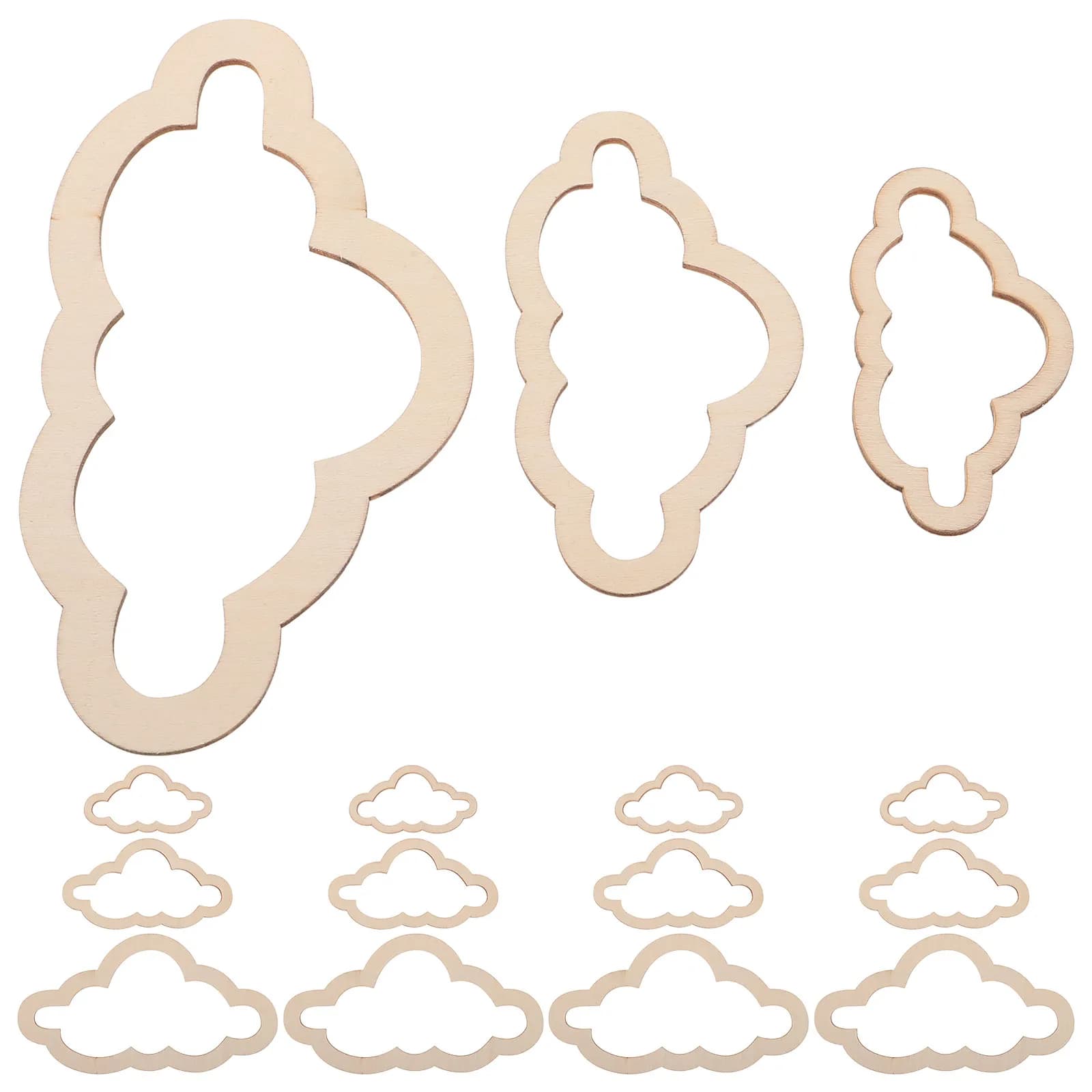 36Pcs Wooden Cloud Dream Catcher Rings Unfinished Wood Craft Hoop Frames Boho Nursery Wall Decor Wedding DIY Hanging Cloud