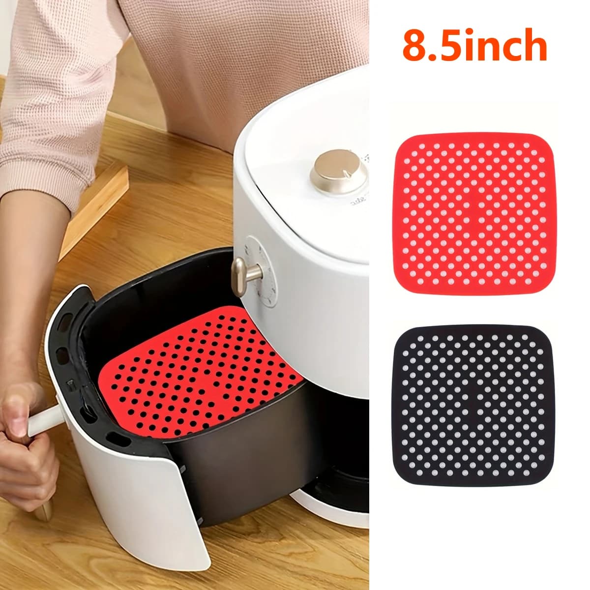 Fodere in Silicone per friggitrice ad aria da 8.5 pollici, tappetino in Silicone riutilizzabile per uso alimentare, accessori per friggitrice ad aria resistente al calore antiaderente
