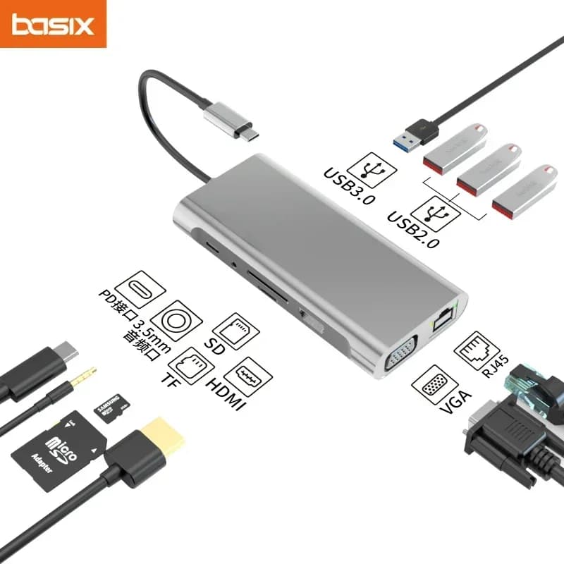 USB C HUB Tipo-C Hub a HDMI Adattatore 4K Thunderbolt 3 TF SD Slot per lettore PD per MacBook Air Pro M2 M1 Chip dock station