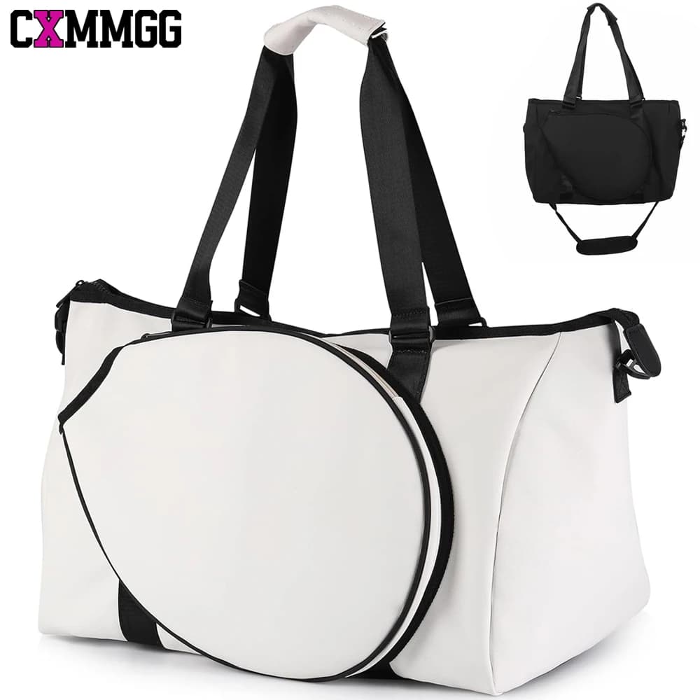 1 piece tennis bag for women man - Large bag for tennis racket with dry/wet pocket - Multi-sport shoulder bag for badminton, pickleball