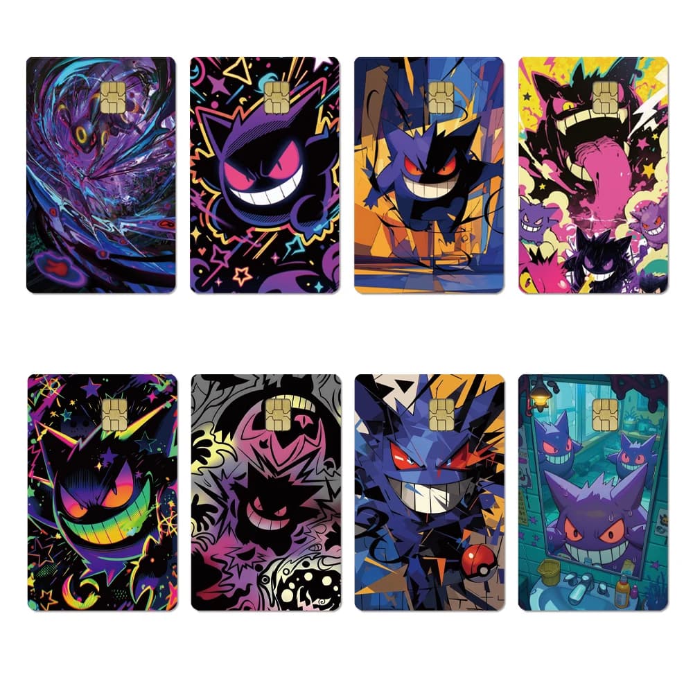 Pellicola Adesiva Opaca 2.5D HD in PVC Fai-da-te Anime PTCG Gengar per Carte di Credito e Debito, Impermeabile, Regalo